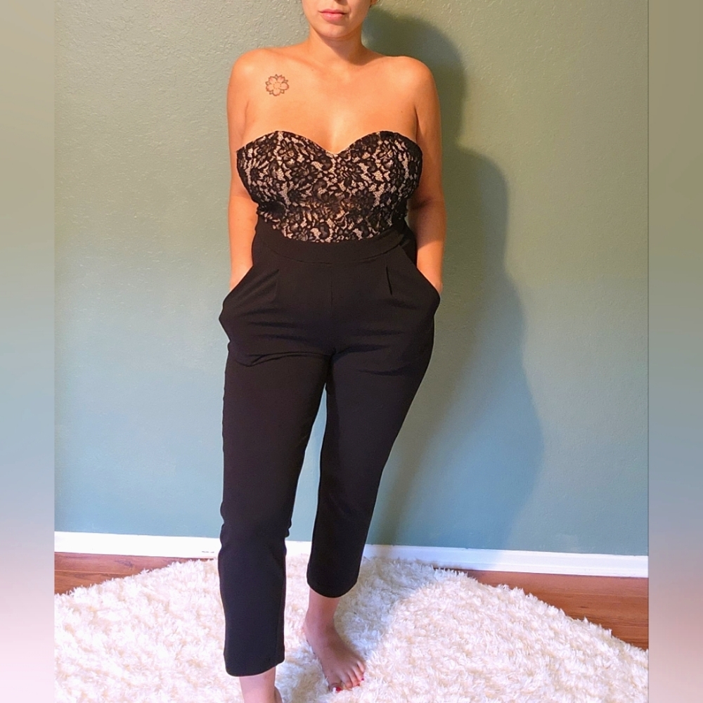 Express Strapless Jumpsuit with Pockets